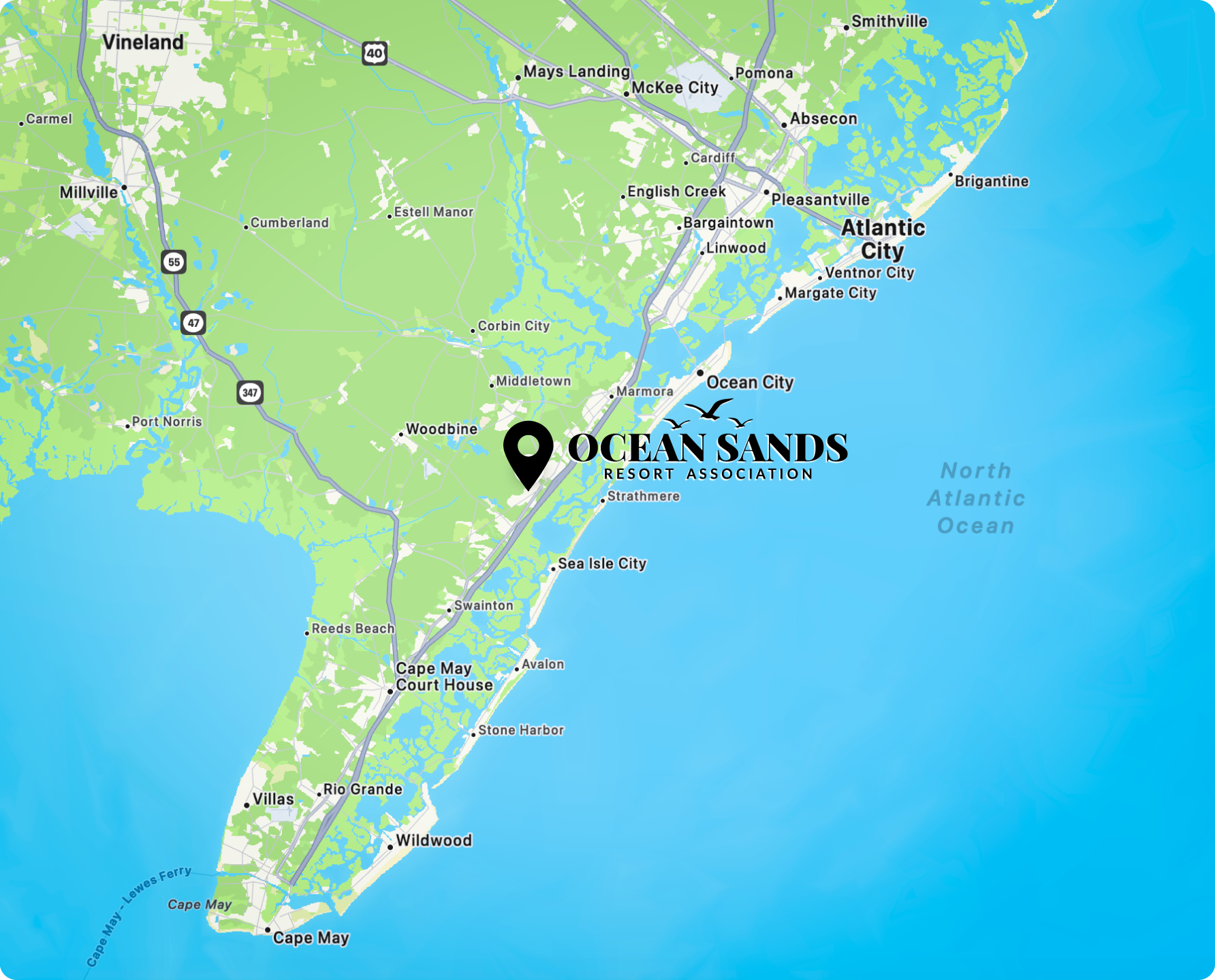 Ocean Sands location map